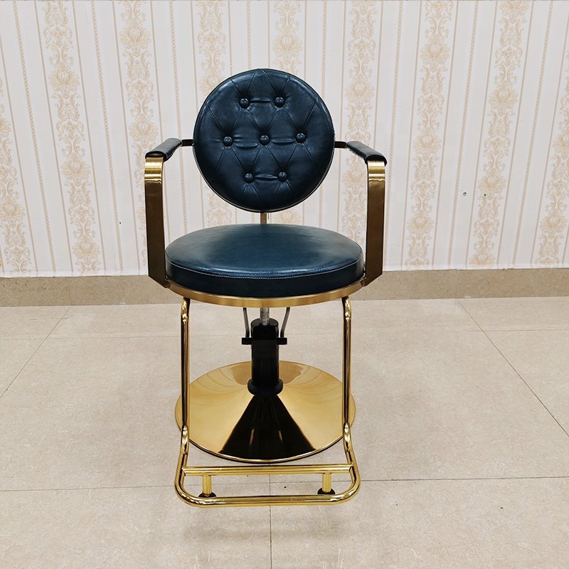 Hot selling Stainless steel gold modern durable salon styling chair fashionable portable adjustable women's hair salon chair