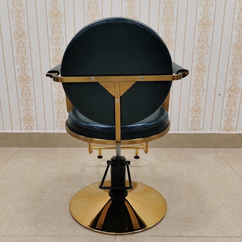 Hot selling Stainless steel gold modern durable salon styling chair fashionable portable adjustable women's hair salon chair