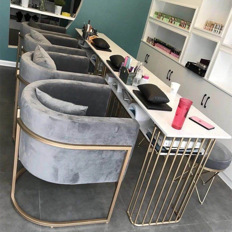 Cheap Price Modern Style Salon Furniture Metal nail manicure salon table