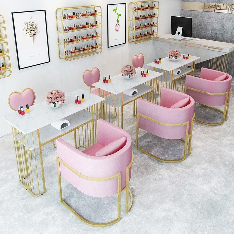 Cheap Price Modern Style Salon Furniture Metal nail manicure salon table