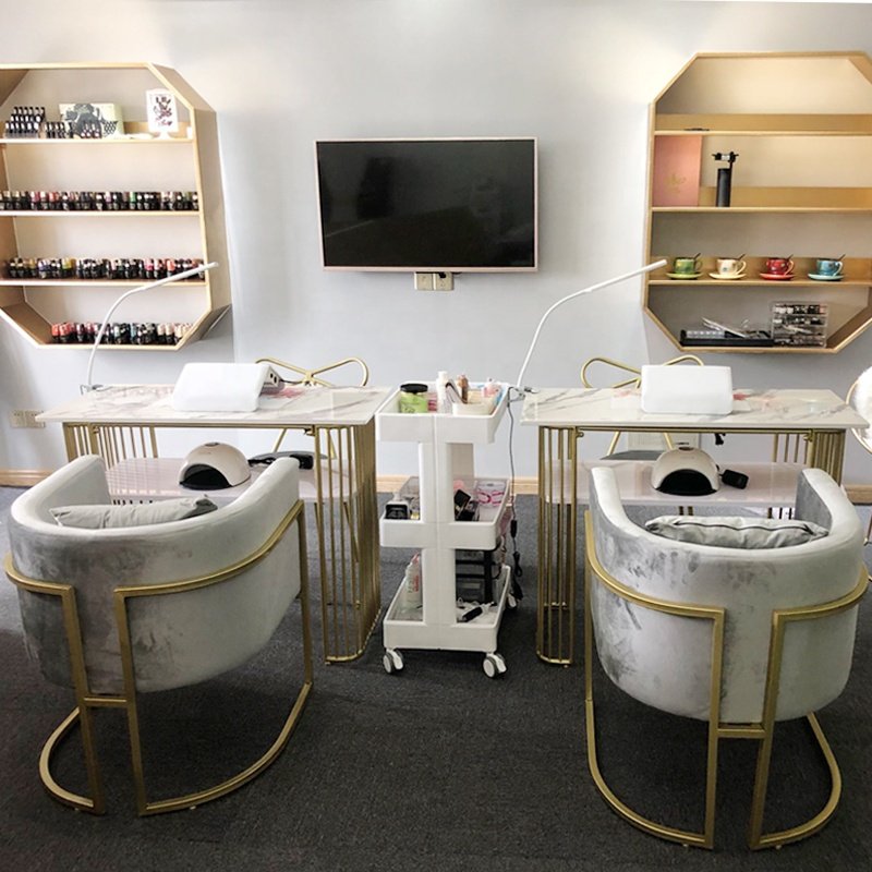 Cheap Price Modern Style Salon Furniture Metal nail manicure salon table