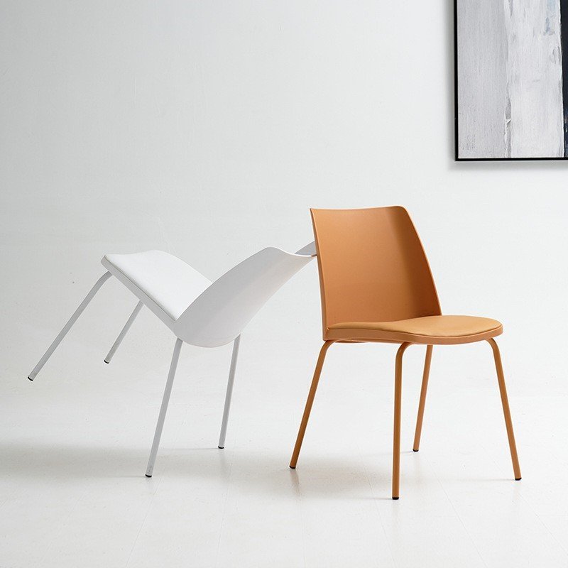 Modern Simple Iron Bar Chair Casual Padded High Stool With Backrest Dining Chair For Home Furniture