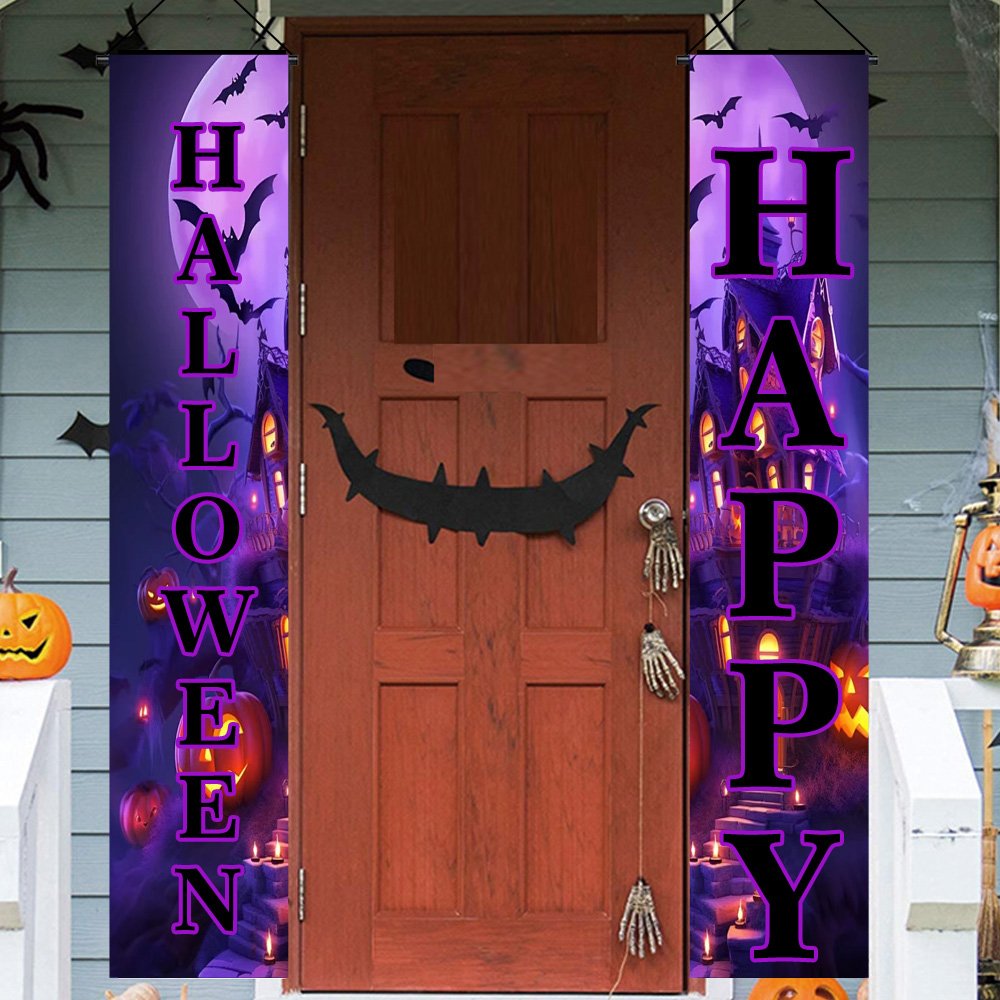Halloween Festival Hanging Banner 110g Fabric Digital Printing Scroll Custom Insurance Education Decorative Background Props