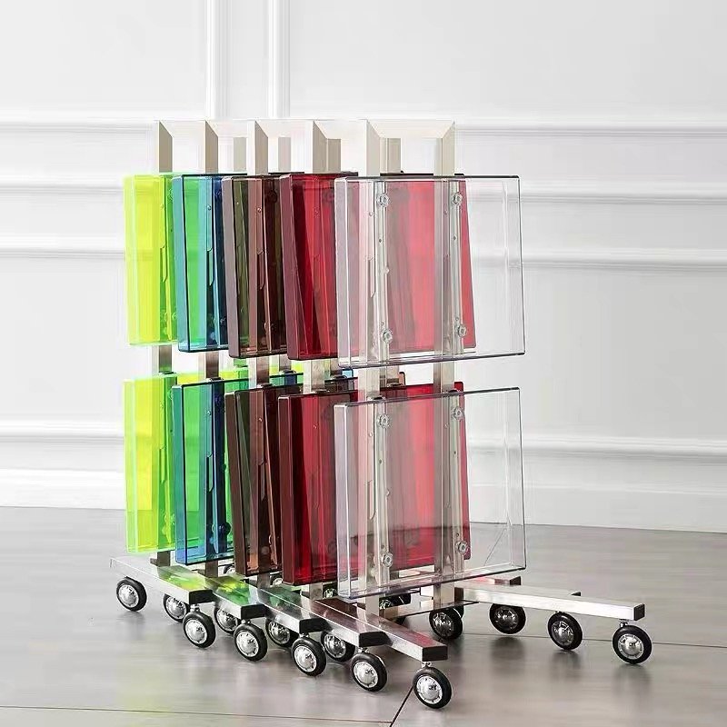 Barber Shop Furniture Beauty Salon Foldable Storage Tools Cart Hairdresser Spa Acrylic Trolley