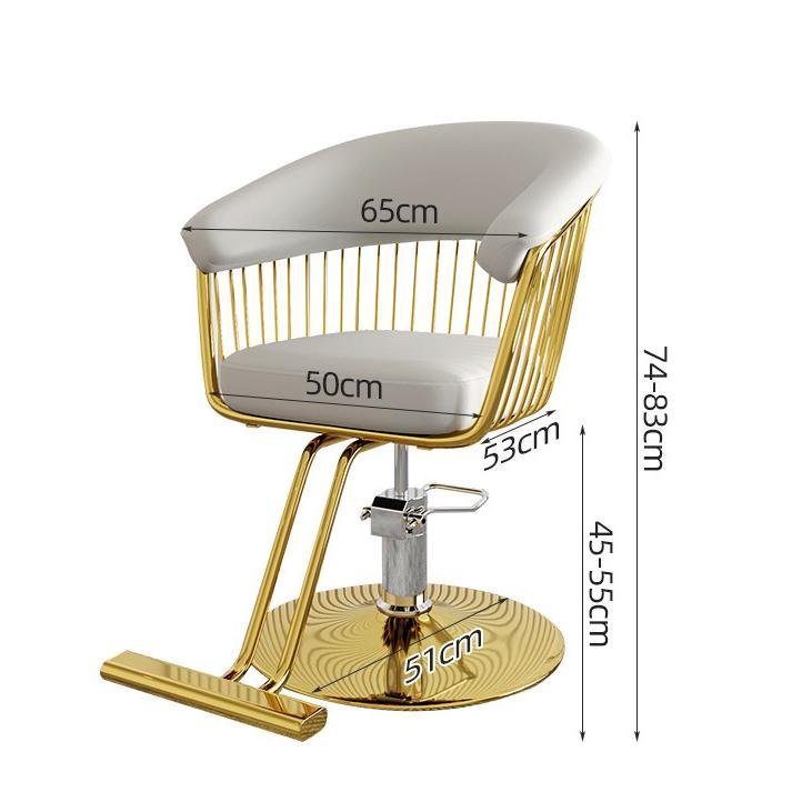Wholesale Luxury Gold Hydraulic Hair Salon Furniture Chair Men Women Professional Leather Golden Barber Chairs for Barber Shops