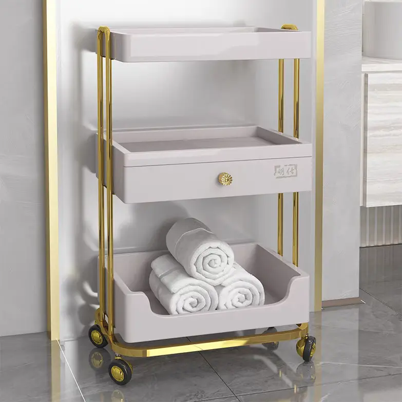 Hot Sale Beauty Salon Cart Trolley Barbershop Equipment Furniture Strong Storage Metal Salon Trolley Cabinet Hair Trolley Salon
