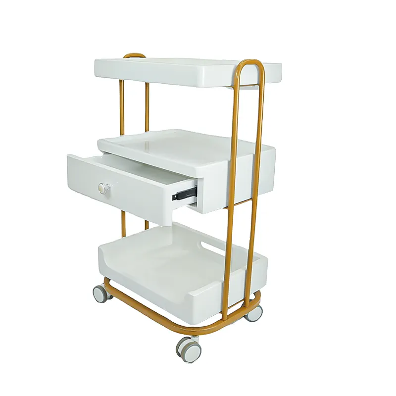 Hot Sale Beauty Salon Cart Trolley Barbershop Equipment Furniture Strong Storage Metal Salon Trolley Cabinet Hair Trolley Salon