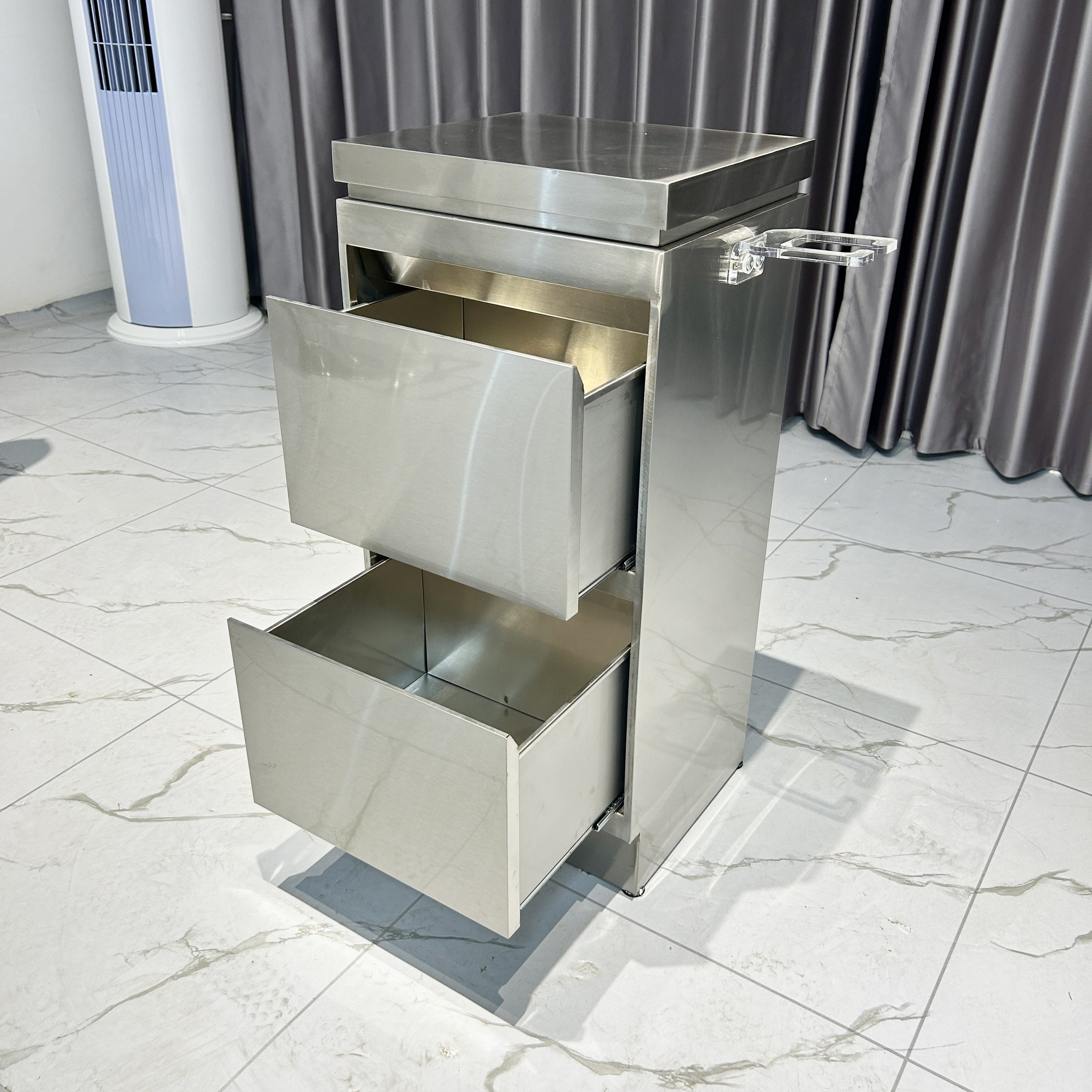 Wholesale Modern Design Stainless Steel Multi-Functional Storage Counter Drawer Low-Cost Barbershop & Beauty Salon Tool Cabinet