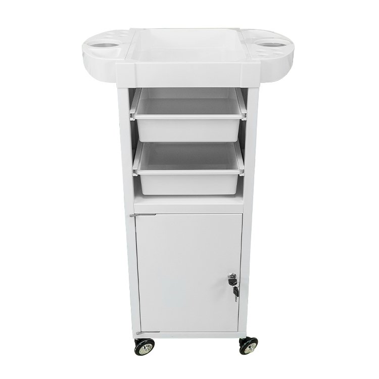 Locking Door White Salon Carts Trolley For Hairdressing Salon Working Trolley Hair Salon Trolleys