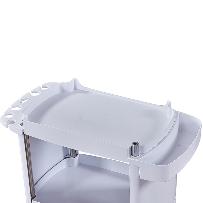 European Style Salon Trolley Cart with 3 Layer Storage Plastic Salon Furniture Handcart for Beauty Equipment
