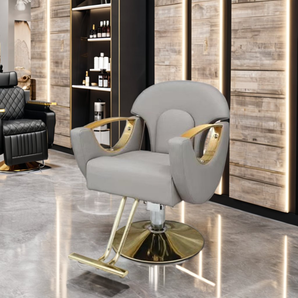European Style Barber Chair with Hydraulic Pump Synthetic Leather and PU Material for Hotels Workshops and Schools