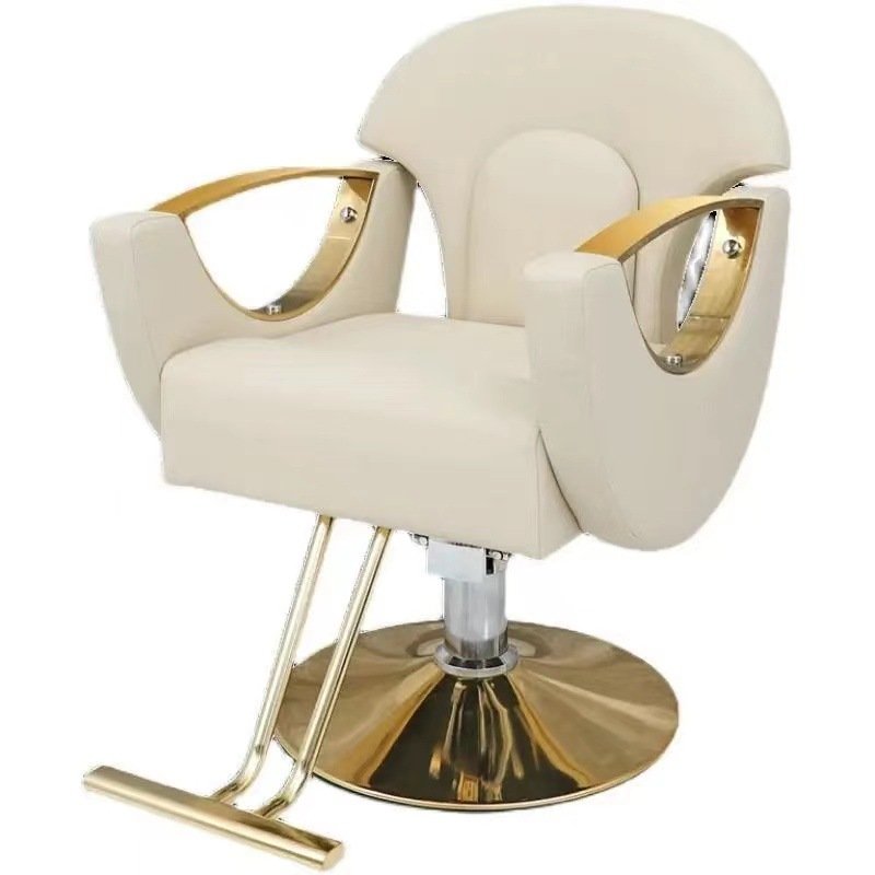 European Style Barber Chair with Hydraulic Pump Synthetic Leather and PU Material for Hotels Workshops and Schools