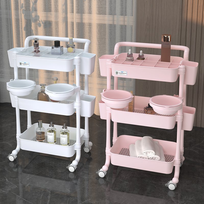 New Design Beauty Center Tools Multi-function Storage Stable 360 Rotation ABS Beauty Spa Trolley Cart