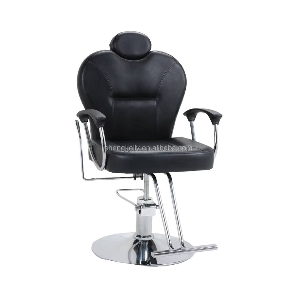 Modern Height Adjustable Barber Chair Factory Leather Salon Furniture for Home and Barbershop Durable Metal Design