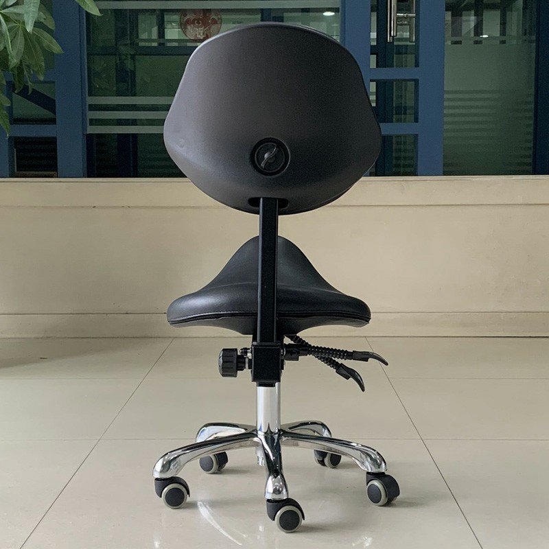 Salon Metal Styling Metal Stools Beauty Chairs Mobile Dentist Stool Saddle Chair with Backrest PU Leather Seat Assistant Chair