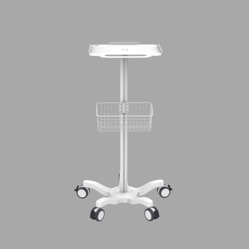 Modern Universal Hospital Cart Mobile Tablet Monitor Medical Trolley 5 Flexible Wheels Nurse Workstation Hotel Living Room