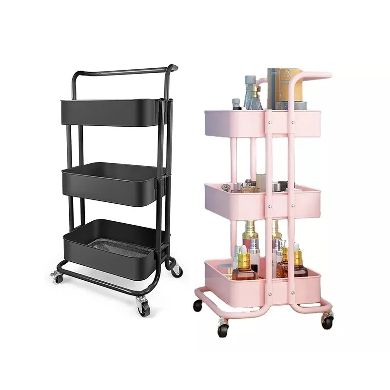 Multi-function beauty tools collecting salon trolley hairdressing SPA cart organizer manicure cart storage holders