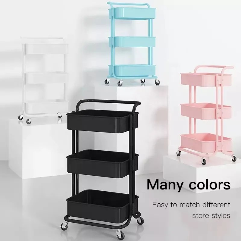 Multi-function beauty tools collecting salon trolley hairdressing SPA cart organizer manicure cart storage holders