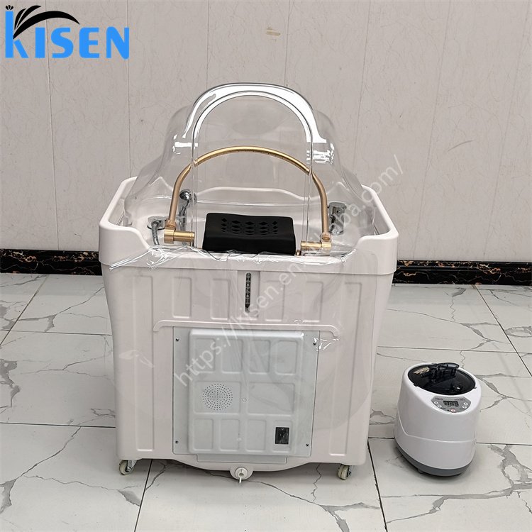Kisen Best Sale Barber Shop Salon Furniture Plastic Portable Adjustable Height Back Washing Hair Bowl Shampoo Basin Sink
