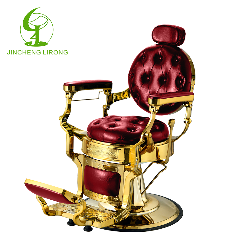 Jincheng Golden retro barber chair heavy hydraulic tilt salon beauty styling chair retro 360 degree hair cutting chair