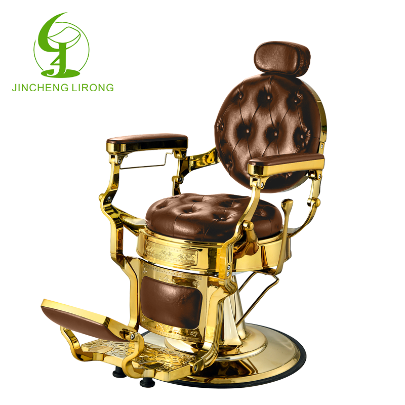 Jincheng Golden retro barber chair heavy hydraulic tilt salon beauty styling chair retro 360 degree hair cutting chair