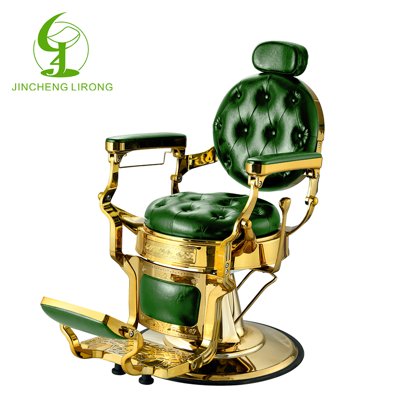 Jincheng Golden retro barber chair heavy hydraulic tilt salon beauty styling chair retro 360 degree hair cutting chair