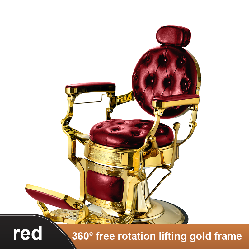 Jincheng Golden retro barber chair heavy hydraulic tilt salon beauty styling chair retro 360 degree hair cutting chair