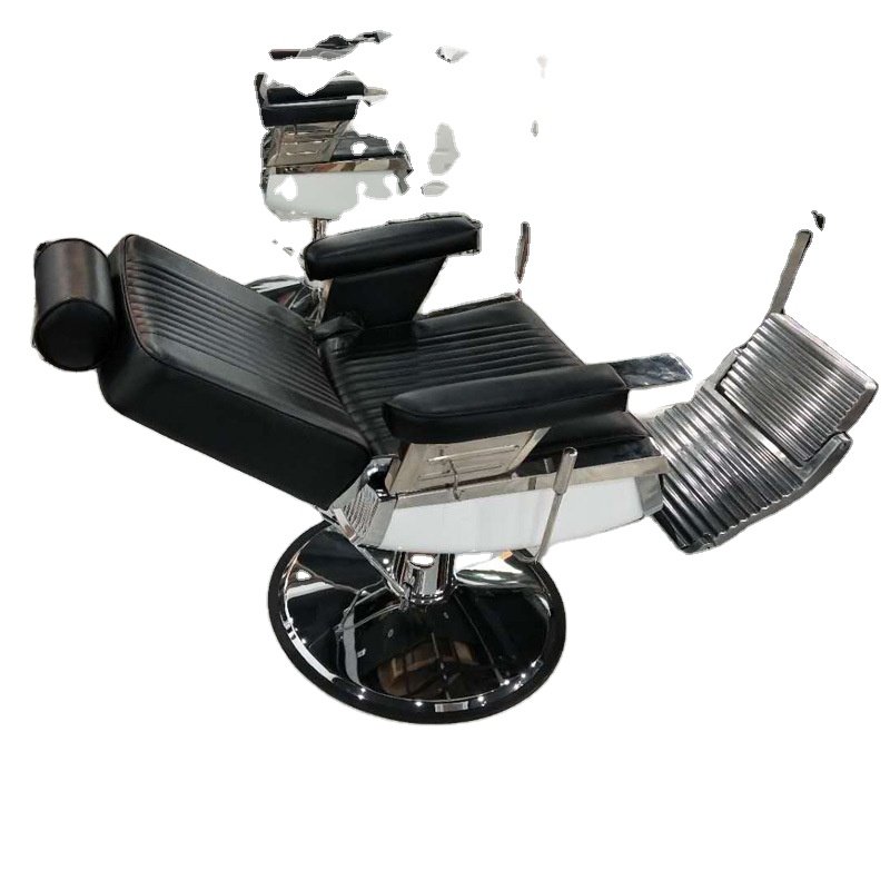 Retro salon barber shop men reclining heavy duty hydraulic antique PU leather barber chair