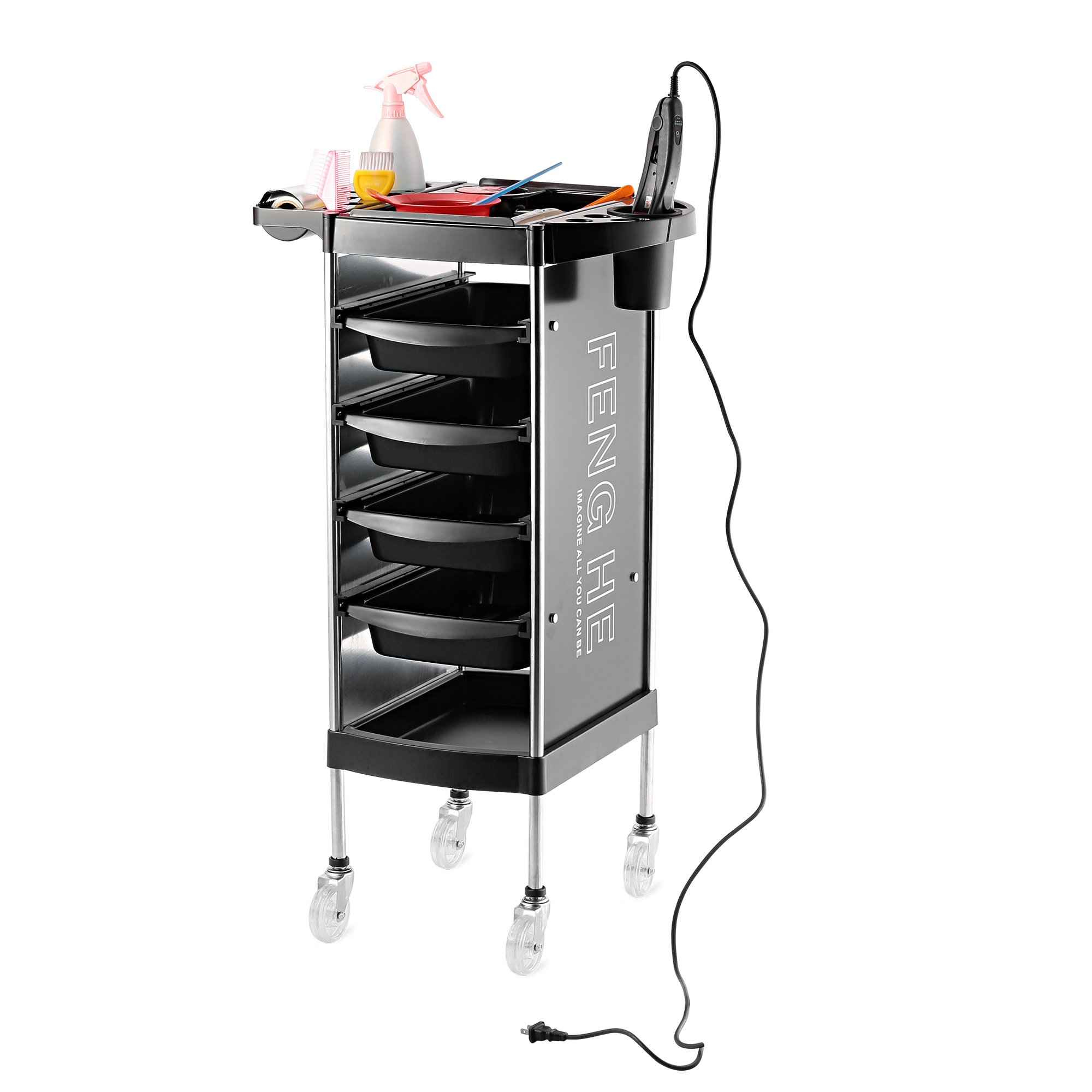 Factory wholesale black salon trolley hairdressing for beauty salon