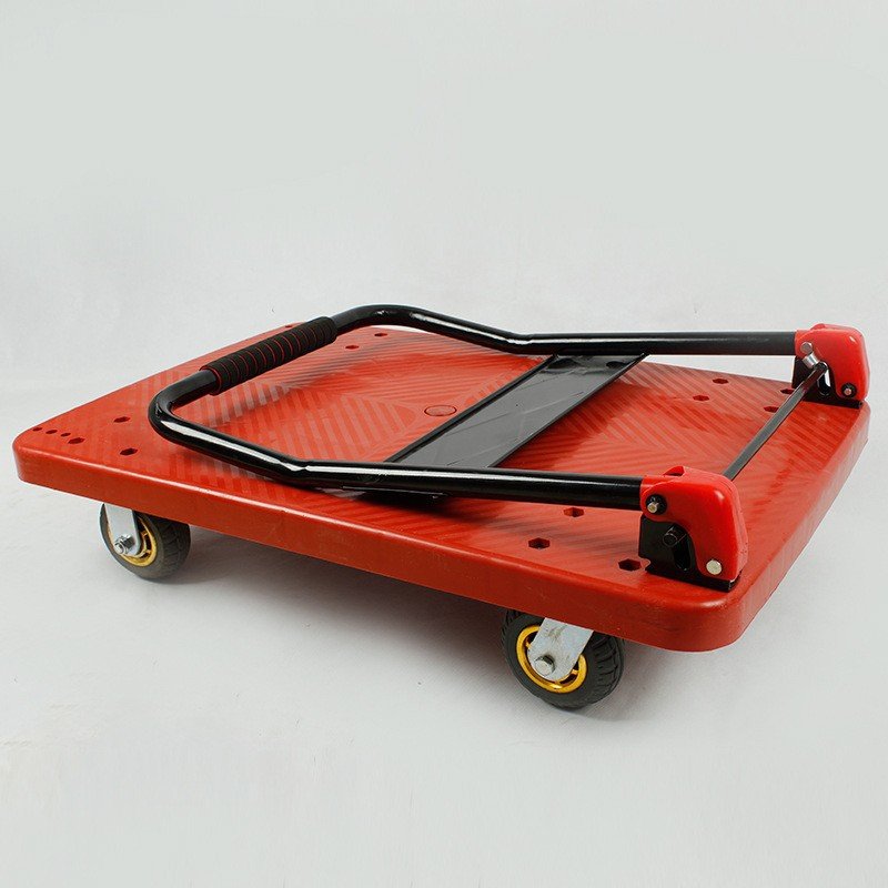 Capacity 500kgs 90*60cm warehouse Transport Durable Stainless Steel Foldable Platform Hand Truck Trolley