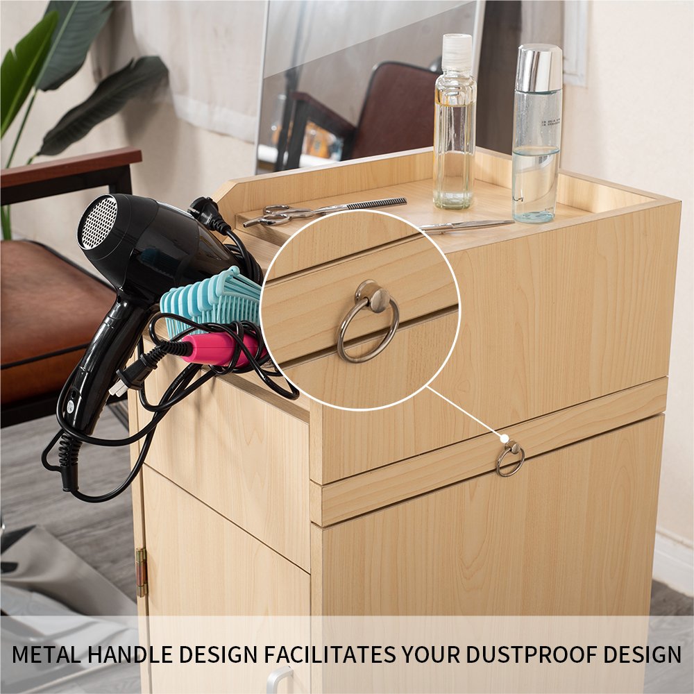 Beauty Storage Cart Hair Dryer Holder Stylist Equipment Lockable Rolling Wheels salon trolley