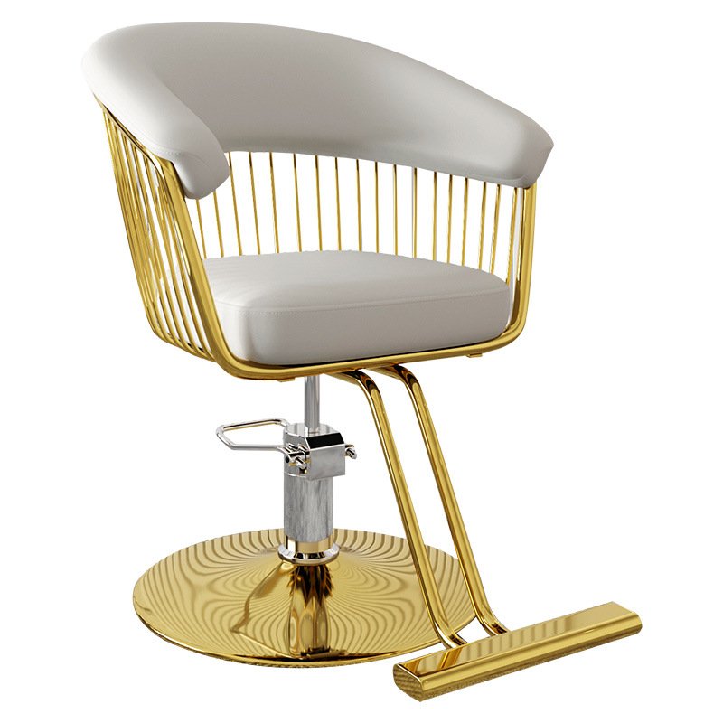 Wholesale Gold & Black Hydraulic Leather Barber Chair for Salon Professional Haircut Furniture for Men & Women for Barber Shops