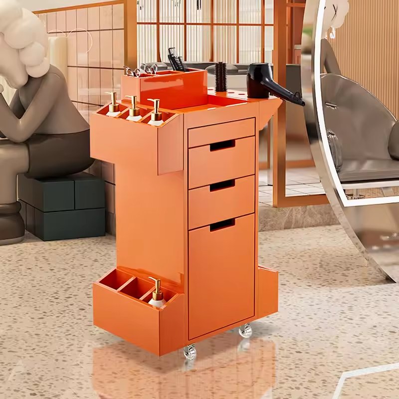 Jincheng Hairdressing Salon Spa Barber Tool Cabinet Hairdressing Barber Cutting Makeup Cabinet Storage Box Salon Cart
