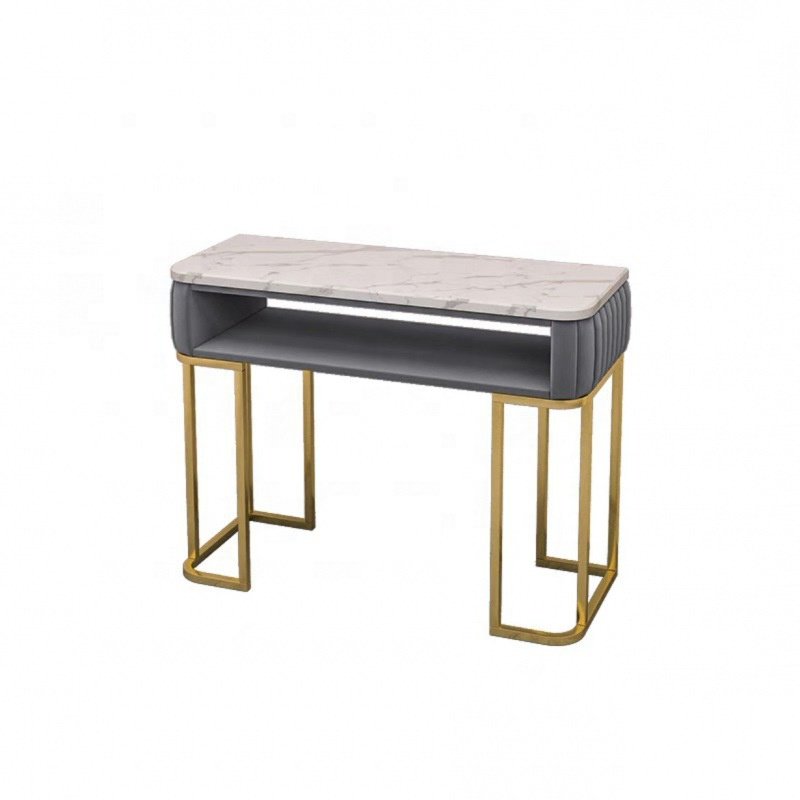 Luxury nail salon furniture barbershop nail tables and chairs set in marble modern nail technician table and chairs