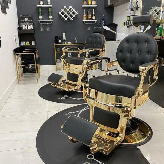 Modern Luxury High Beauty Quality Hair Leather Black Portable Barber Shop Metal Salon Barber Chair