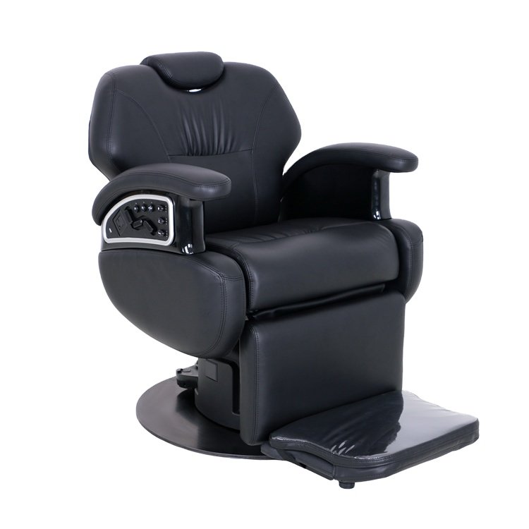 Kisen the most high-end USB plug reclined backrest up down lifting electric adjustable hair salon barber chairs