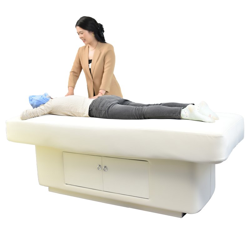 Luxurious Wood Grain With Foot Control LED Base 3 Motor Massage Beauty Bed Can Be Customized Color Face Bed For Beauty salon