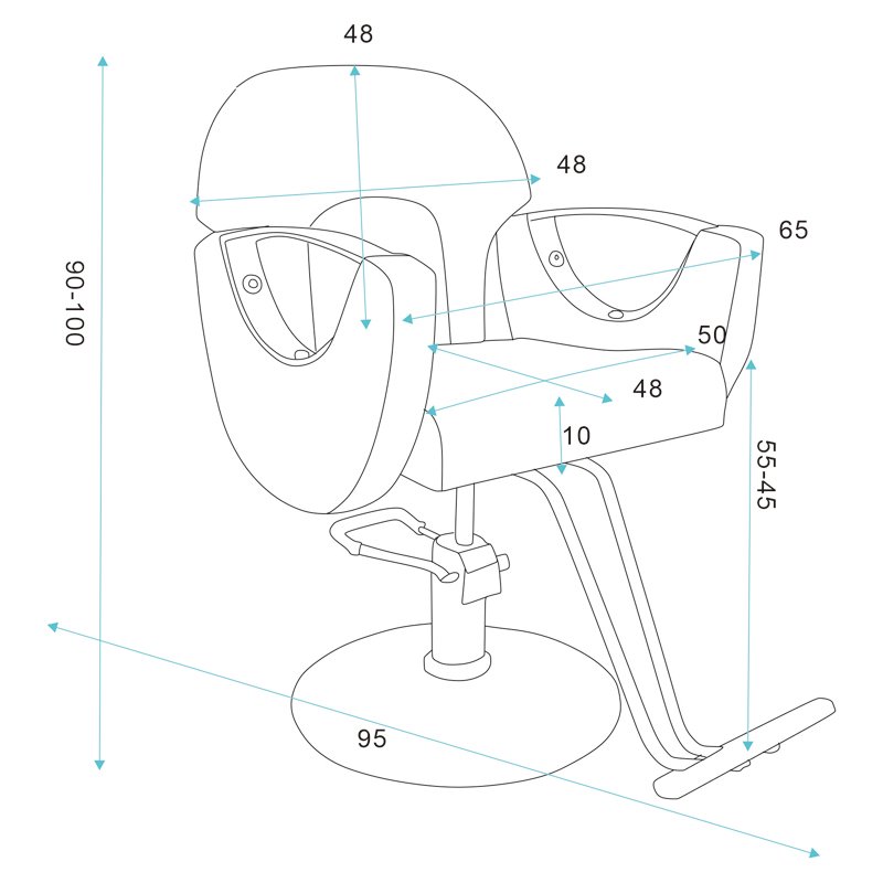 Ergonomic Design Salon Furniture High-density Foam Barber Chair Styling Chair for Beauty Salon TS-3831