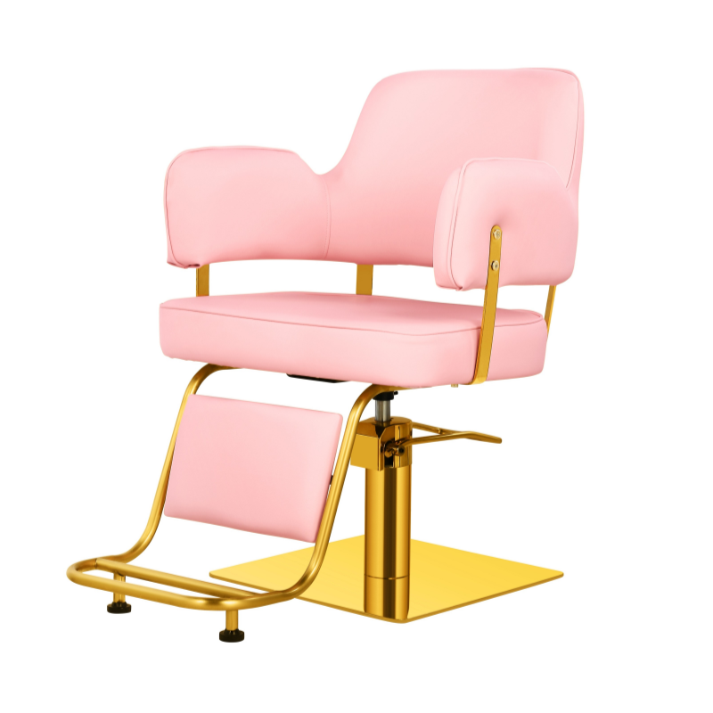 PU leather salon furniture anti-fatigue floor mat chair for hairdressing pink salon barber shop chair