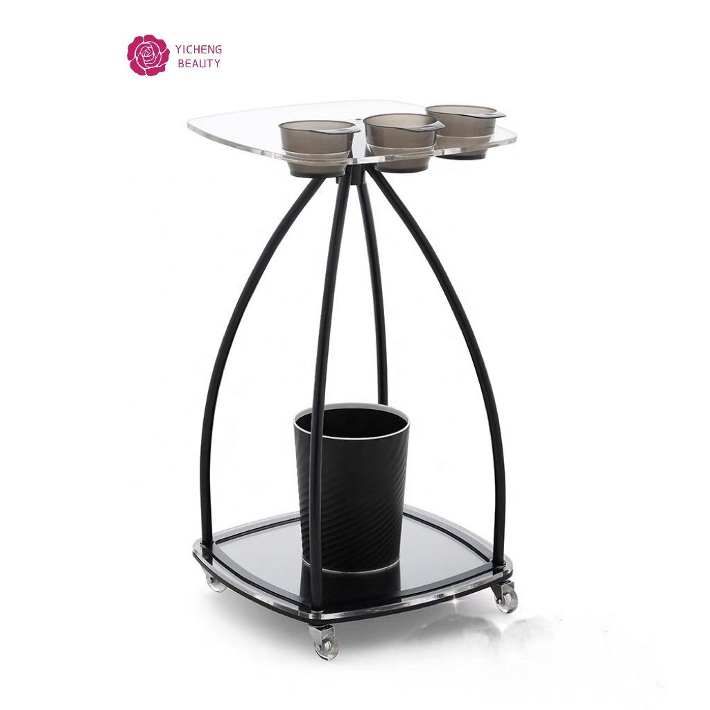 Yicheng Beauty Acrylic plastic trolley cart salon rolling trolley cart hair salon trolley cart beauty salon High quality