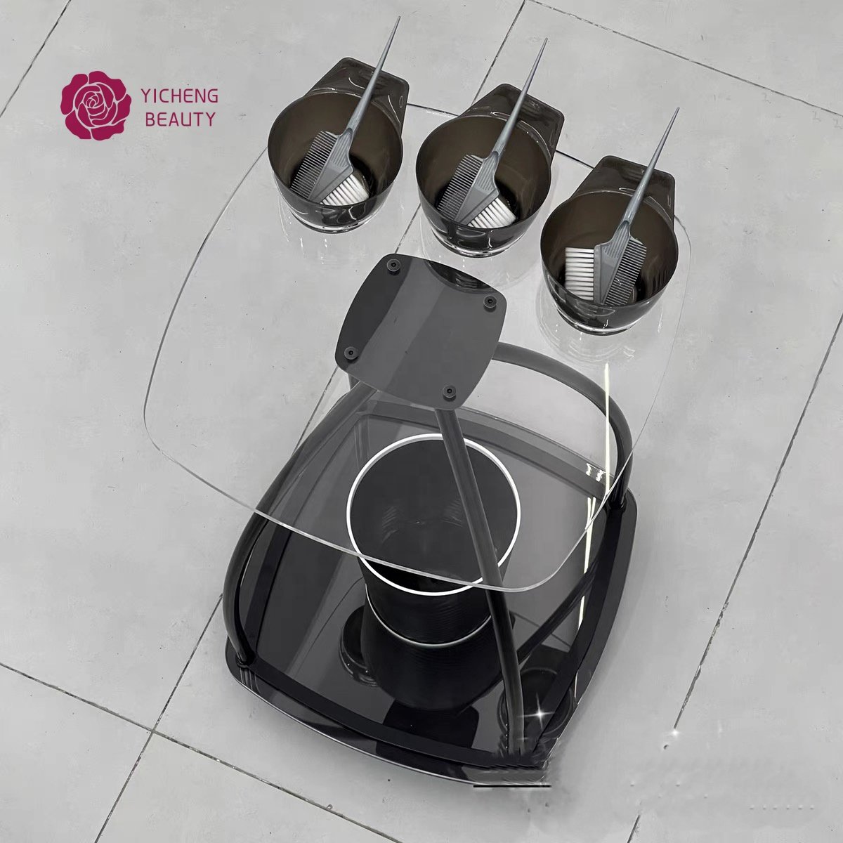 Yicheng Beauty Acrylic plastic trolley cart salon rolling trolley cart hair salon trolley cart beauty salon High quality