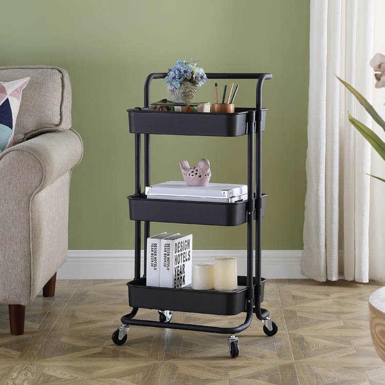 matt white color three layer bathroom salon wheel trolley cart