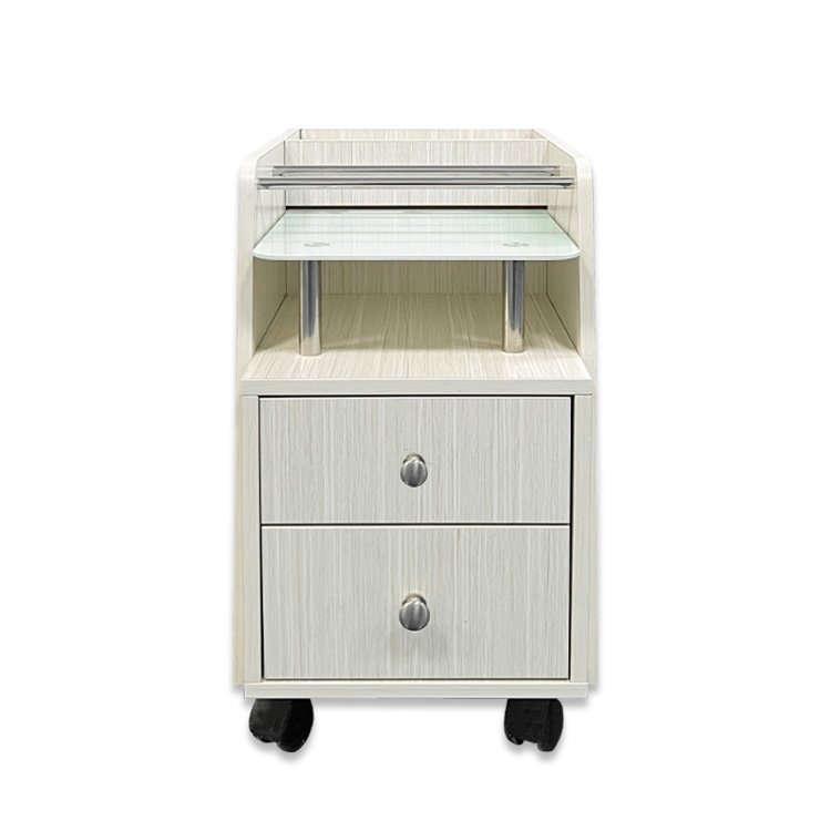 Sap trolley gold metal hair salon Mobile Medical Dental Unit trolley cart Salon Station glass Cabinet for Hair Stylist