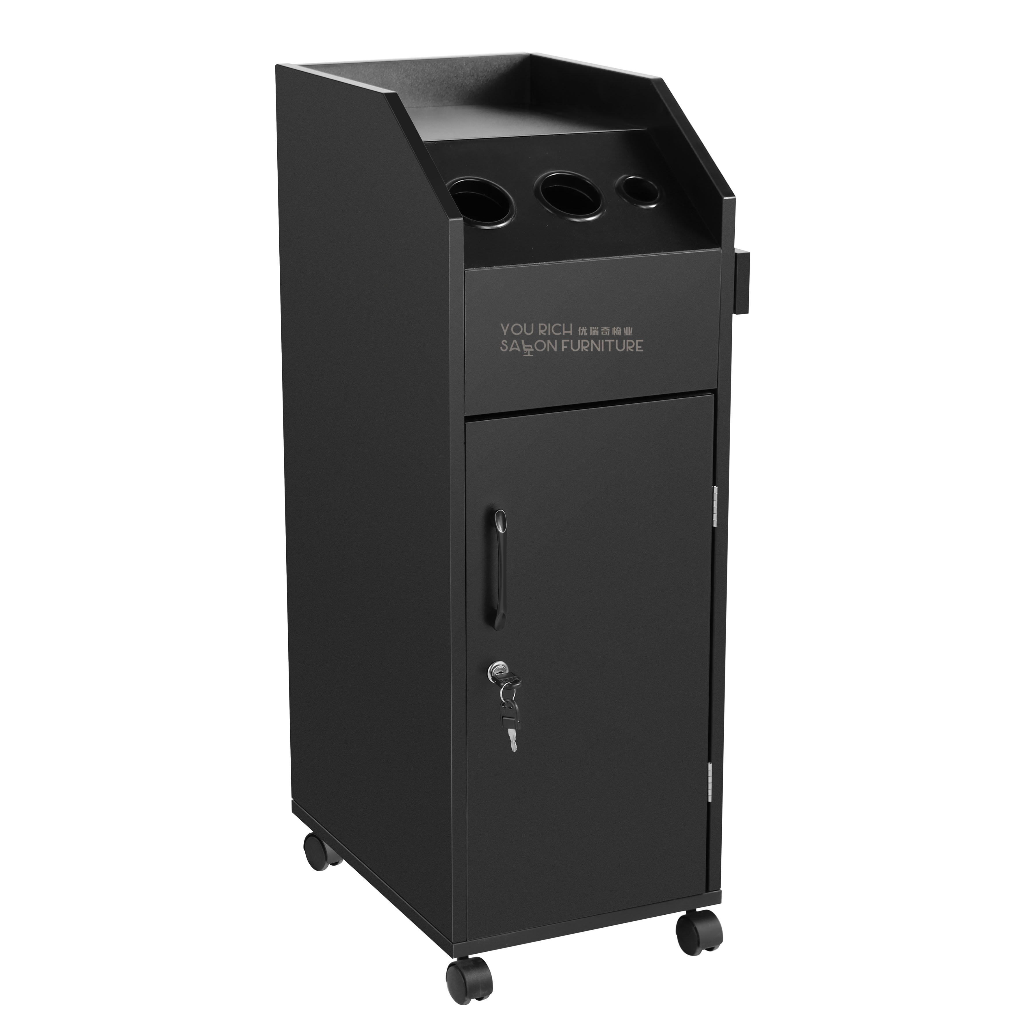 Hair Salon Trolley Economical Iron Black Tattoo Tools Store Nail Beauty Furniture Cosmetic Pet Wood Color Slide Feature Multi
