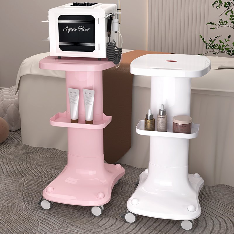 Hot Sale Desktop Beauty Salon Specialized Furniture Salon Trolley Stand Double Layer Wire Winding Design Beauty Equipment Cart