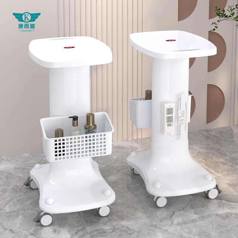 Hot Sale Desktop Beauty Salon Specialized Furniture Salon Trolley Stand Double Layer Wire Winding Design Beauty Equipment Cart