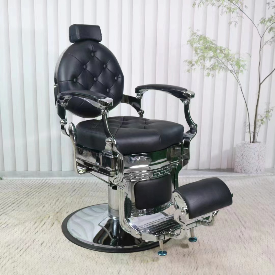 Hot Sale Antique Beauty Salon Black Reclining Hydraulic Barber Chair Vintage Salon Hair Shop Styling Barber Chair For Sales