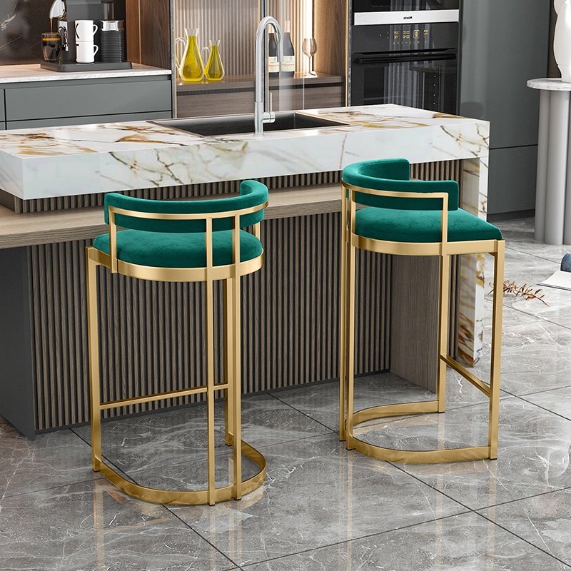 Easy To Assemble Stainless Steel Modern Bar chairs Bistro Low Back Casual Cafe Furniture Leather Bar Stools