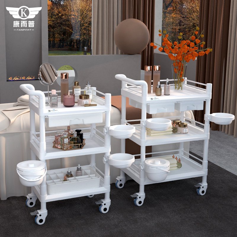 China manufacturer wholesale High Quality Trolley ABS plastic beauty salon Cart Beauty Spa Trolley With Drawer