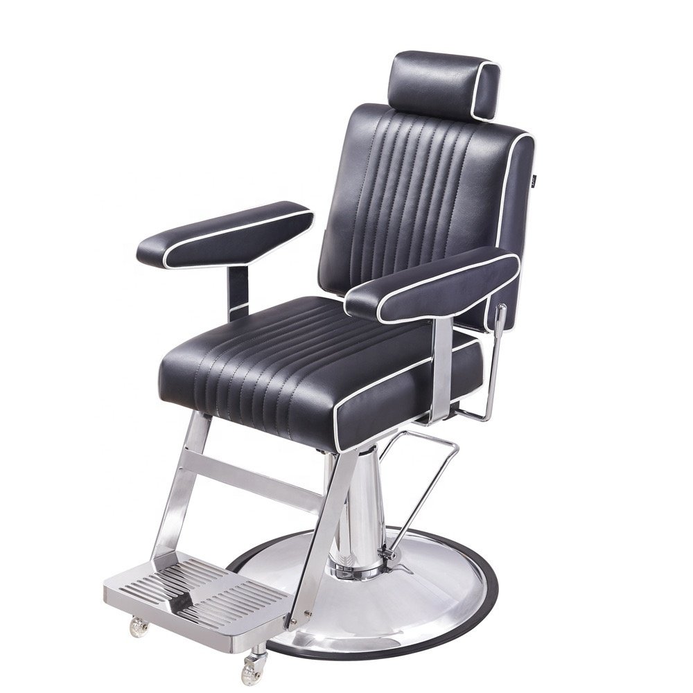 wholesale high-quality hydraulic pump salon blue gold synthetic leather small barber shop chair for men